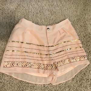Gold embellishment on stretch shorts!